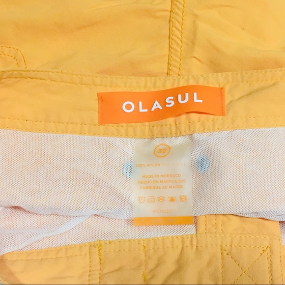 OLASUL Men’s Orange Solid Swim Trunks Size 32 (M) - Picture 7 of 7